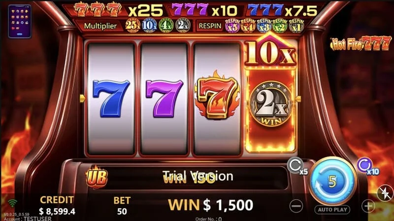 Hot Fire 777 - kết hợp số bảy trên đường giữa